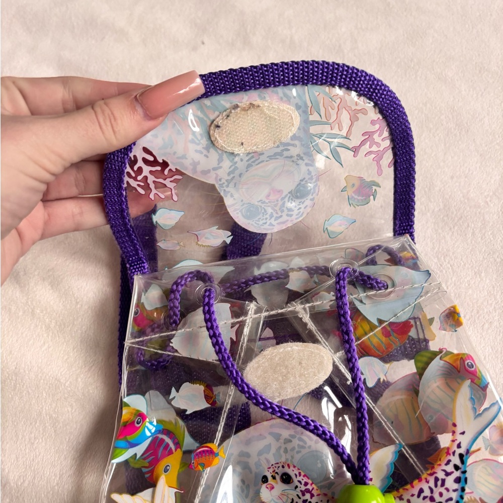 Vintage RARE Lisa Frank Purple-Trim Clear Mini Backpack - Rainbow Reef - Picture 6 of 7